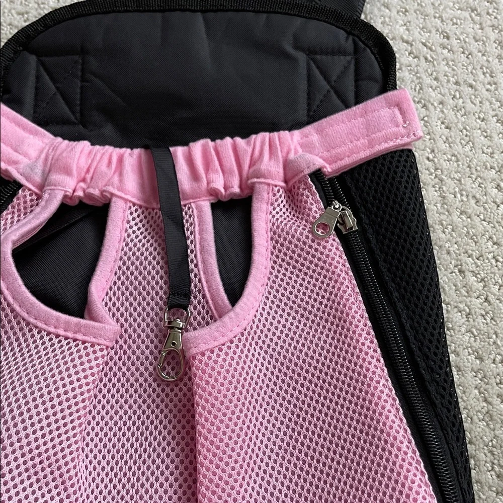 Pink and Black Pet Carrier Backpack